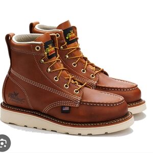 Thorogood Men's MAXWear Brown Crazy Horse Wedge Moc Toe Lace Up Work Boot S 10.5